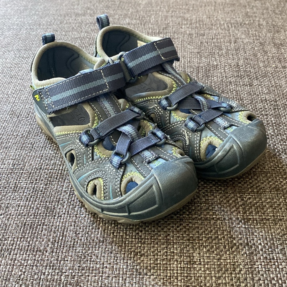 EUC Merrell Children's Hydro Sandals - Gray/Blue, Toddler Size 12 Water Shoes